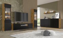 Aura Tall Display Cabinet 37cm - Oak Artisan 37cm - thumbnail 5