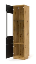Aura Tall Display Cabinet 37cm - Oak Artisan 37cm - thumbnail 2