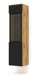 Aura Tall Display Cabinet 37cm - Oak Artisan 37cm - thumbnail 3