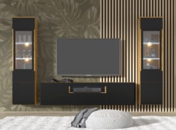 Aura Tall Display Cabinet 37cm - Oak Artisan 37cm - thumbnail 6