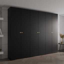 Inova II Hinged Door Wardrobe 300cm - Black 300cm