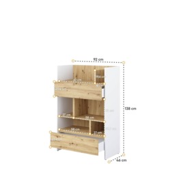 Bed Concept BC-26 Sideboard Cabinet 92cm - White 92cm - thumbnail 4