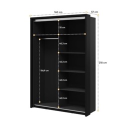 Arti 21 - 2 Sliding Door Wardrobe 160cm - Oak Artisan 160cm - thumbnail 2