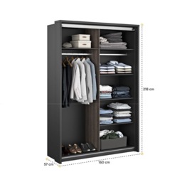 Arti 21 - 2 Sliding Door Wardrobe 160cm - Oak Artisan 160cm - thumbnail 3