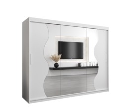 Madrid Sliding Door Wardrobe 250cm - Black 250cm - thumbnail 8