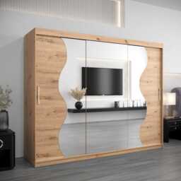 Madrid Sliding Door Wardrobe 250cm - Black 250cm - thumbnail 2