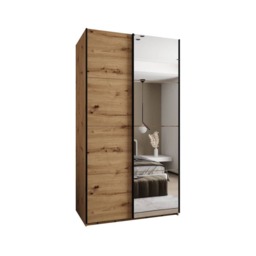 Trosa III Sliding Door Wardrobe 130cm - Black 130cm - thumbnail 4