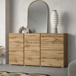 Visby Sideboard Cabinet 138cm - Black 138cm - thumbnail 2
