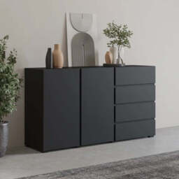 Visby Sideboard Cabinet 138cm - Black 138cm
