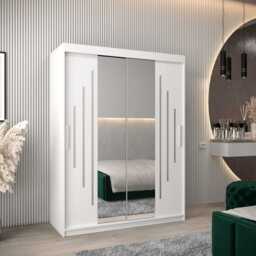 York I Sliding Door Wardrobe 150cm - White 150cm