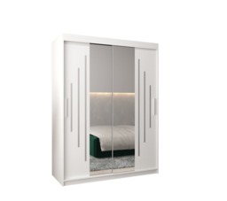 York I Sliding Door Wardrobe 150cm - White 150cm - thumbnail 2