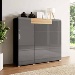 Toledo 76 Sideboard Cabinet 147cm - Grey Gloss 147cm - thumbnail 1