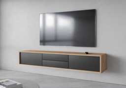 Frida 39 Floating TV Cabinet 180cm - Anthracite 180cm - thumbnail 7