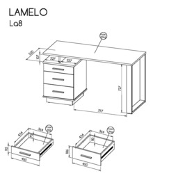 Lamelo LA8 Computer Desk 135cm - Oak Wotan 135cm - thumbnail 5