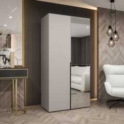 Alicante II Hinged Door Wardrobe 100cm - Black 100cm - thumbnail 2
