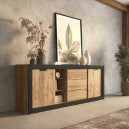 Tudor 25 Sideboard Cabinet 220cm - Oak Sandal 220cm