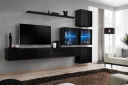 "Switch XIX Entertainment Unit For TVs Up To 75"" - Oak Wotan 280cm Graphite" - thumbnail 4