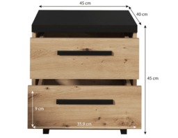 Ines 08 Bedside Table 45cm - Oak Artisan 45cm - thumbnail 3