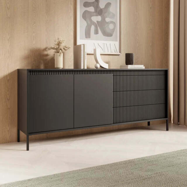 Senne Sideboard Cabinet 187cm - Black 187cm - image 1