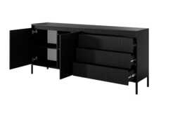 Senne Sideboard Cabinet 187cm - Black 187cm - thumbnail 3