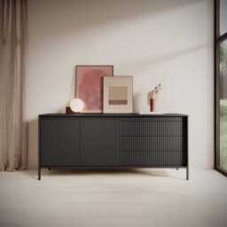 Senne Sideboard Cabinet 187cm - Black 187cm - thumbnail 6