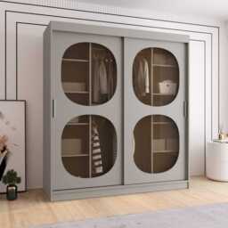 Bahrain II Sliding Door Wardrobe 180cm - Black 180cm - thumbnail 2
