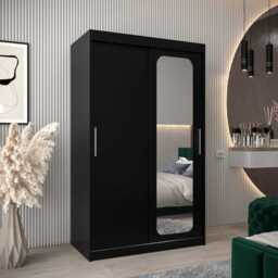 Uppsala T2 Sliding Door Wardrobe 120cm - Black 120cm - thumbnail 1