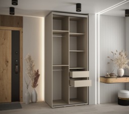 Dakota II Sliding Door Wardrobe 110cm - Cashmere 110cm - thumbnail 6