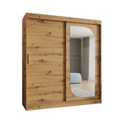 Lucy Sliding Door Wardrobe 180cm - Black 180cm - thumbnail 7