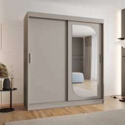 Lucy Sliding Door Wardrobe 180cm - Black 180cm - thumbnail 2