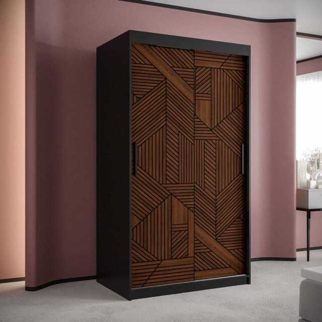 Marsylia I Sliding Door Wardrobe 100cm - Black 100cm - image 1
