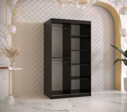 Marsylia I Sliding Door Wardrobe 100cm - Black 100cm - thumbnail 3