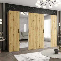 Bari II Hinged Door Wardrobe 300cm - Black 300cm - thumbnail 2