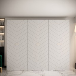 Manhattan IV Hinged Door Wardrobe 300cm - Black 300cm - thumbnail 2