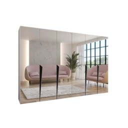 Piano III Hinged Door Wardrobe 300cm - Black 300cm - thumbnail 3
