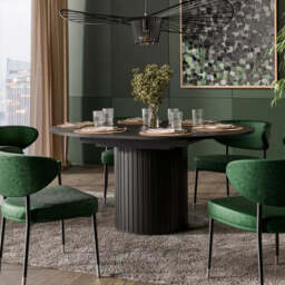 Zante ZA9 Extending Dining Table 120cm - Black 120cm - thumbnail 3