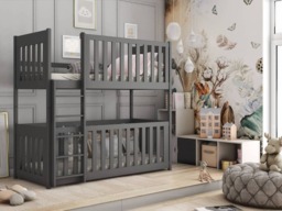 Wooden Bunk Bed Konrad With Cot Bed - White Matt Without Mattresses - thumbnail 8