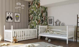 Wooden Bunk Bed Cris with Cot Bed - Olive Foam Mattresses - thumbnail 5