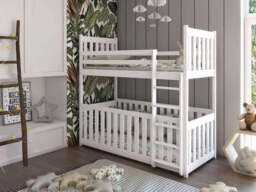 Wooden Bunk Bed Cris with Cot Bed - Olive Foam Mattresses - thumbnail 4