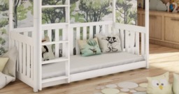 Wooden Bunk Bed Cris with Cot Bed - Olive Foam Mattresses - thumbnail 6