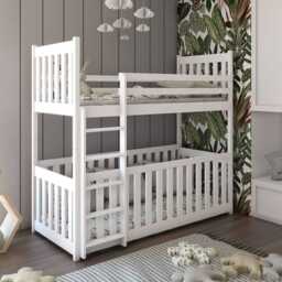 Wooden Bunk Bed Cris with Cot Bed - Olive Foam Mattresses - thumbnail 3
