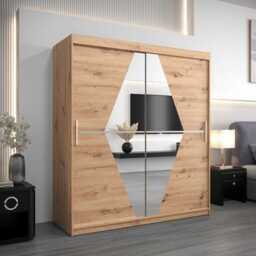 Boliwia Sliding Door Wardrobe 180cm - Oak Artisan 180cm