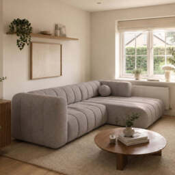 Corner Sofa Bed Fumo - Grey 264cm Left - thumbnail 2