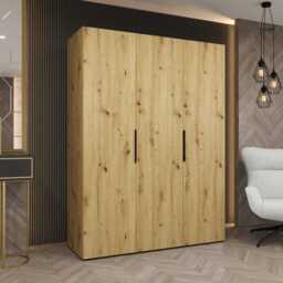 Marbella I Hinged Door Wardrobe 150cm - Oak Walnut 150cm - thumbnail 2