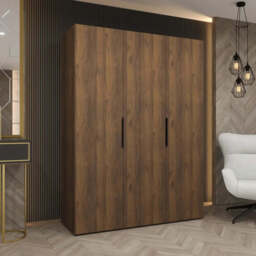 Marbella I Hinged Door Wardrobe 150cm - Oak Walnut 150cm - thumbnail 1