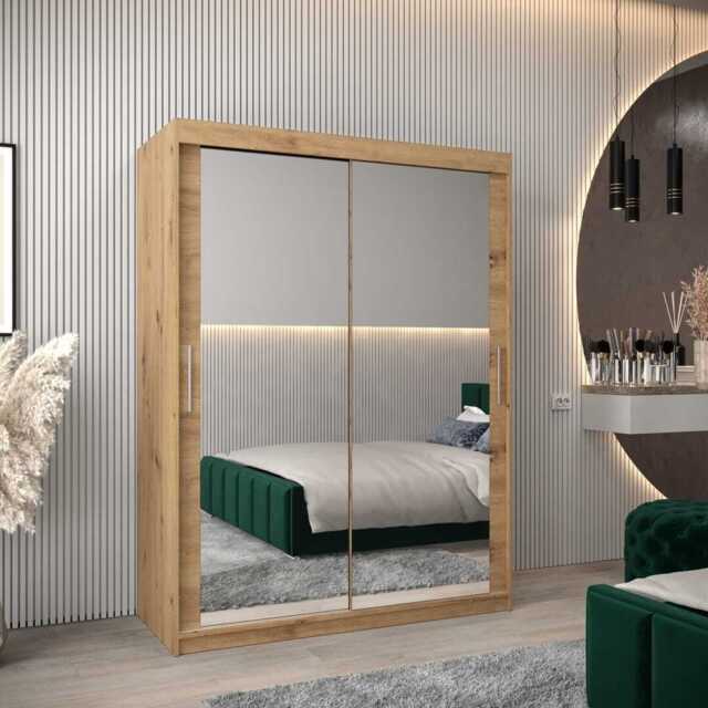 Tokyo III Sliding Door Wardrobe 150cm - Oak Artisan 150cm - image 1
