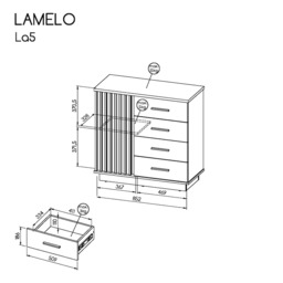 Lamelo LA5 Sideboard Cabinet 90cm - Oak Wotan 90cm - thumbnail 4