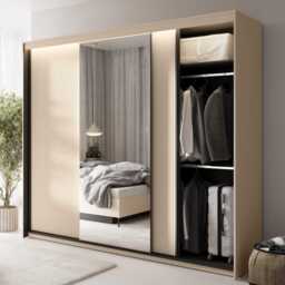 Trend TS-02 Sliding Door Wardrobe 250cm - Beige 250cm - thumbnail 5