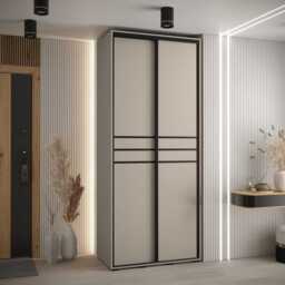 Dakota X Sliding Door Wardrobe 120cm - Cashmere 120cm - thumbnail 1