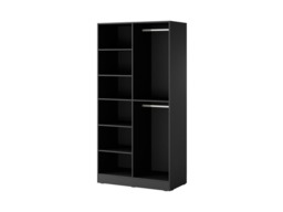 Lund Hinged Door Wardrobe 101cm - Black 101cm - thumbnail 8